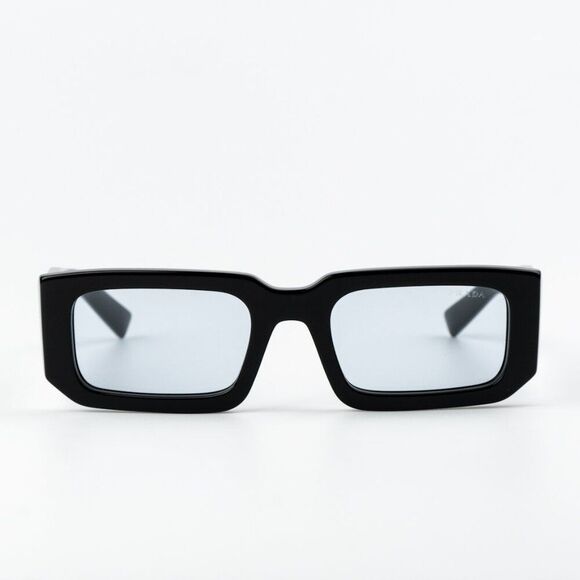 NEW Prada PR06YS 16K10L Black Cielo Blue Rectangle Unisex Sunglasses - Picture 4 of 11